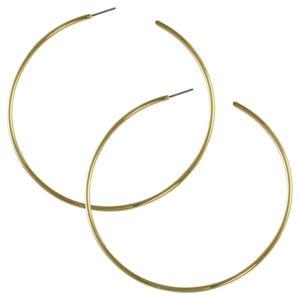 Lighthearted hoop earrings with gold plating over brass