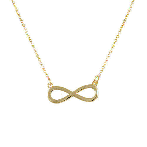 Mini Infinity necklace with gold plating over brass on 16"+3" cable chain