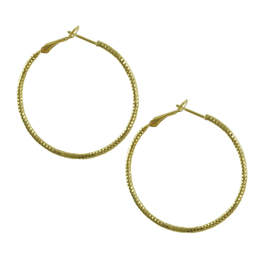 gold amara hoop earrings with gold plating over brass